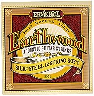 Earthwood Silk and Steel acoustic guitar strings soften tone and touch for a warm sound and comfortable feel. Discreetly nestled between the tin-plated, high-carbon steel core and the shiny gold wrappings of 80/20 bronze, lies a delicate layer of sil...