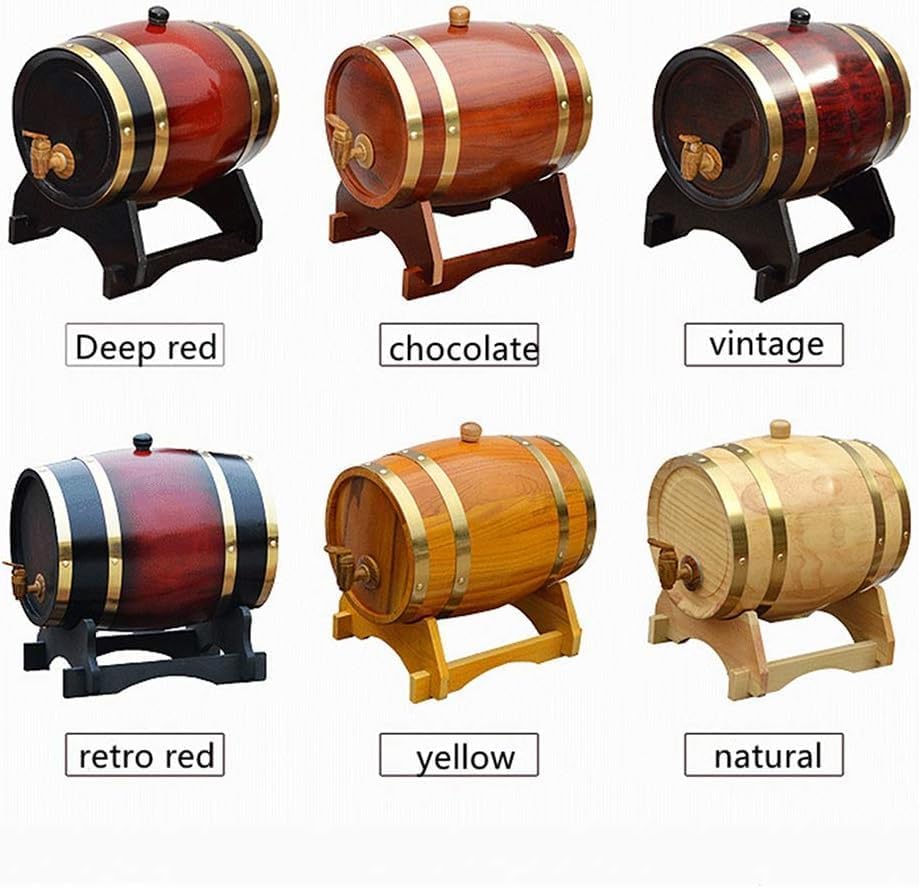Wine Barrel Solid Wood Barrels 5L/10L/20L/50L Wine Barrel, Special Wood Wine Barrel Dispenser, Aged Or Stored Red Wine, Whiskey, Beer, Cocktail, Vinegar, Etc.