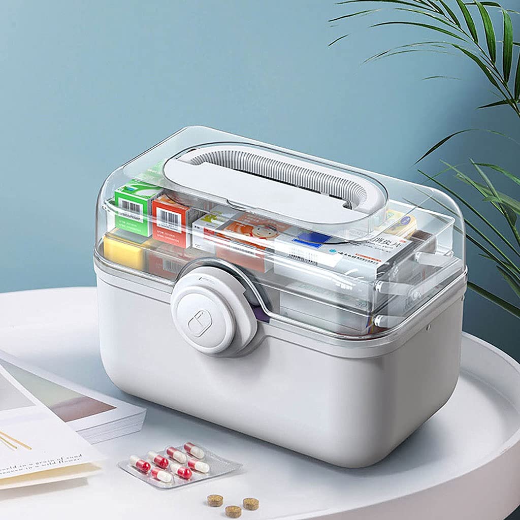 Caja organizadora de medicamentos, para Guardar Joyas, Pastillas de Viaje, de plástico, para Primeros Auxilios, emergencias médicas domésticas, 11,2/13,3/15,3 Pulgadas