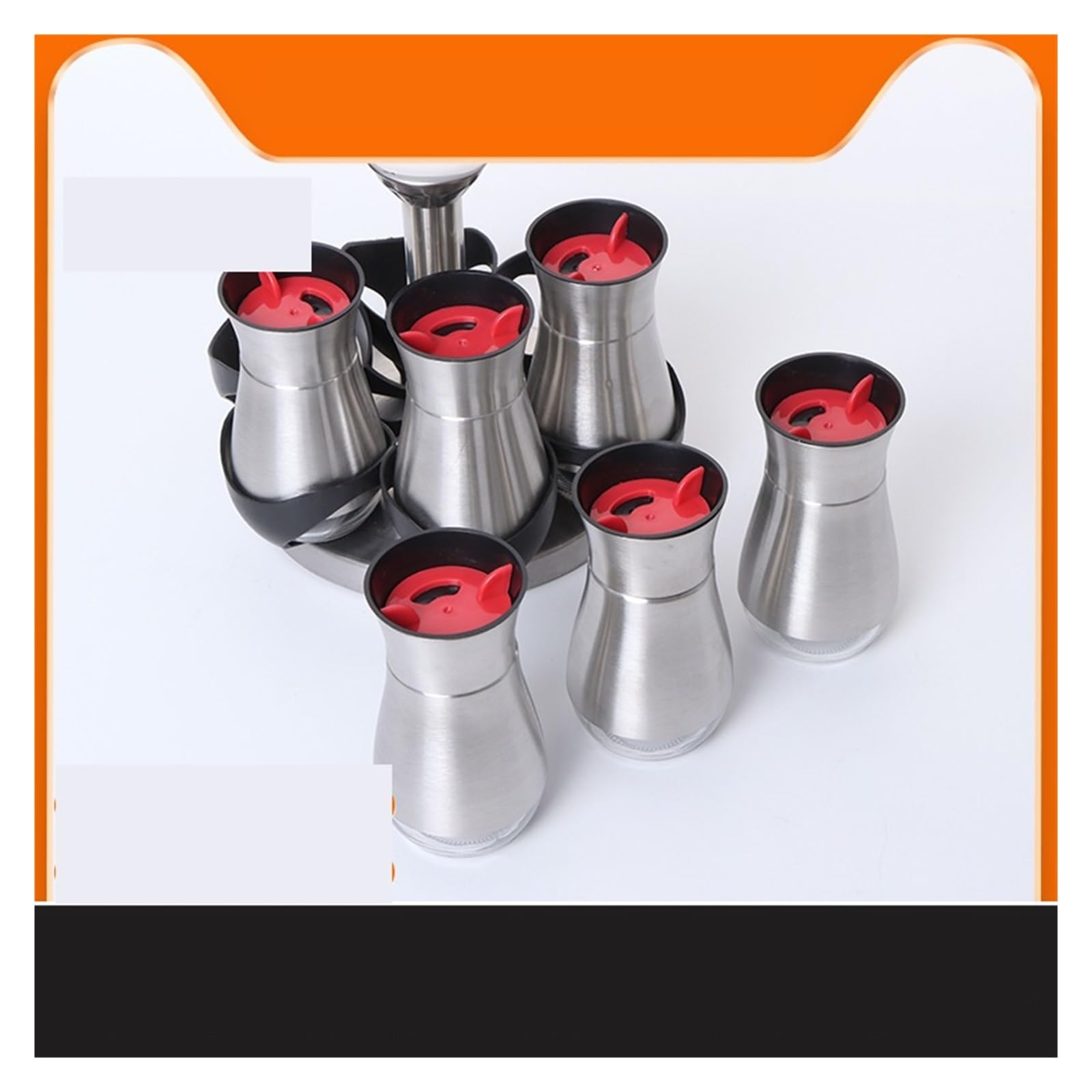 6pcs Stainless Steel Seasoning Jar Pour Sucre
