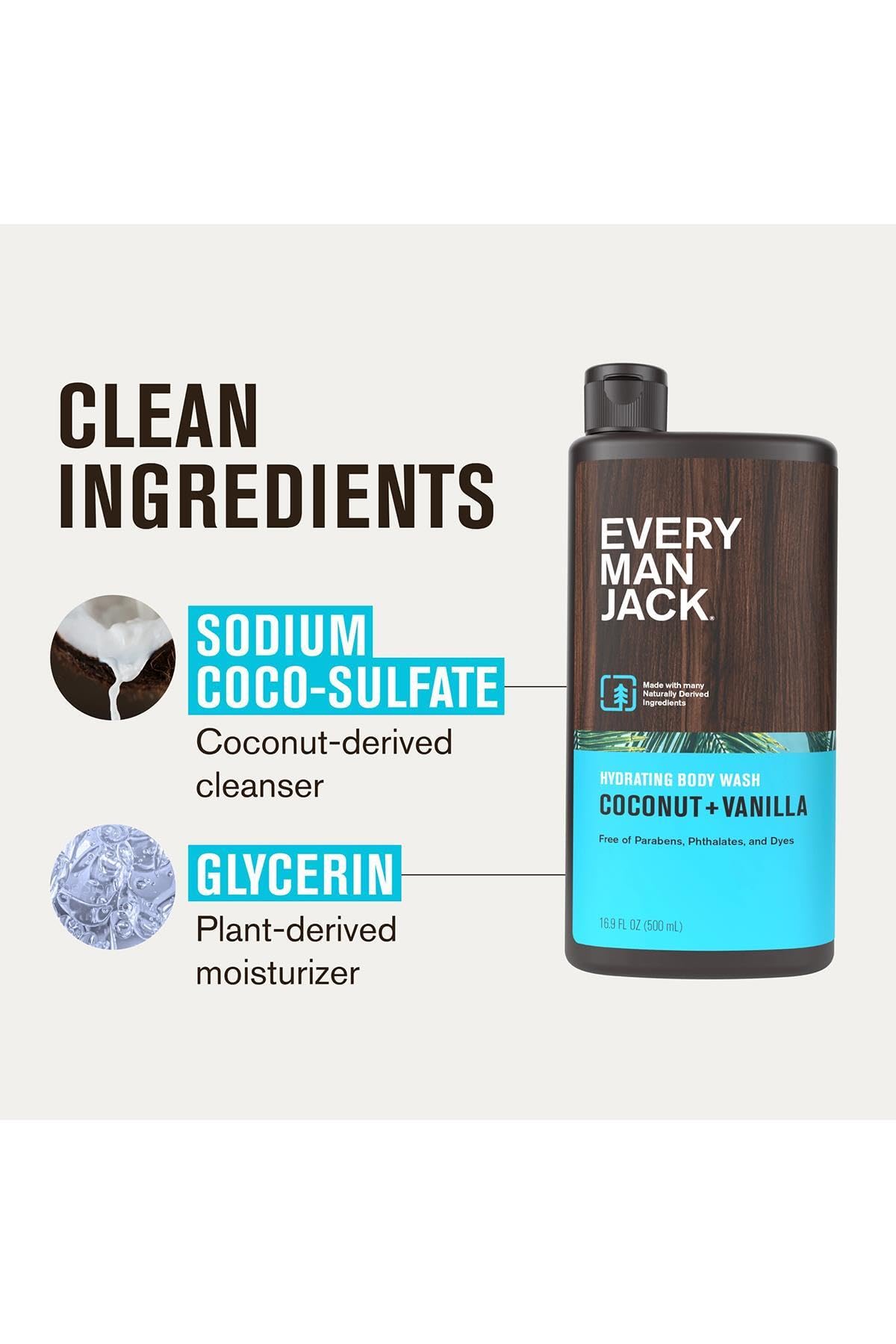 Every Man Jack Coconut + Vanilla Nemlendirici Duş Jeli 500Ml