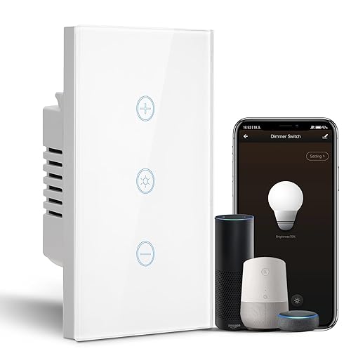 Miniatura 17 de BSEED Interruptor de luz inteligente, interruptor de luz WiFi Alexa de 2 bandas con control remoto de aplicación y función de temporizador,