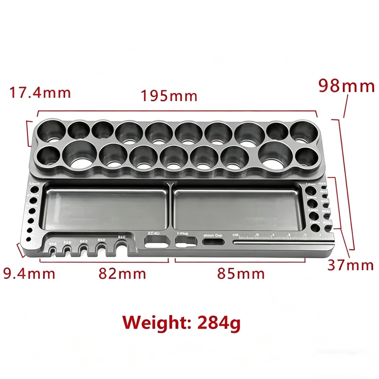 Piezas Mejora RC Destornillador Coche con Control Remoto para Coches Teledirigidos Estante Herramientas Reparación Kit Hexagonal Soporte Almacenamiento Llave 18 Agujeros