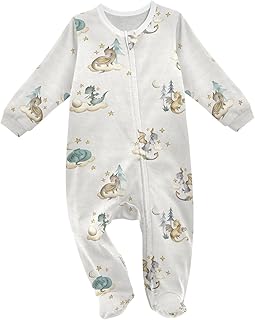 vvfelixl Flying Corgi Dog Baby Sleepers For Girl Boys Newborn Baby Play One-Piece Footies For 0-24 Months White