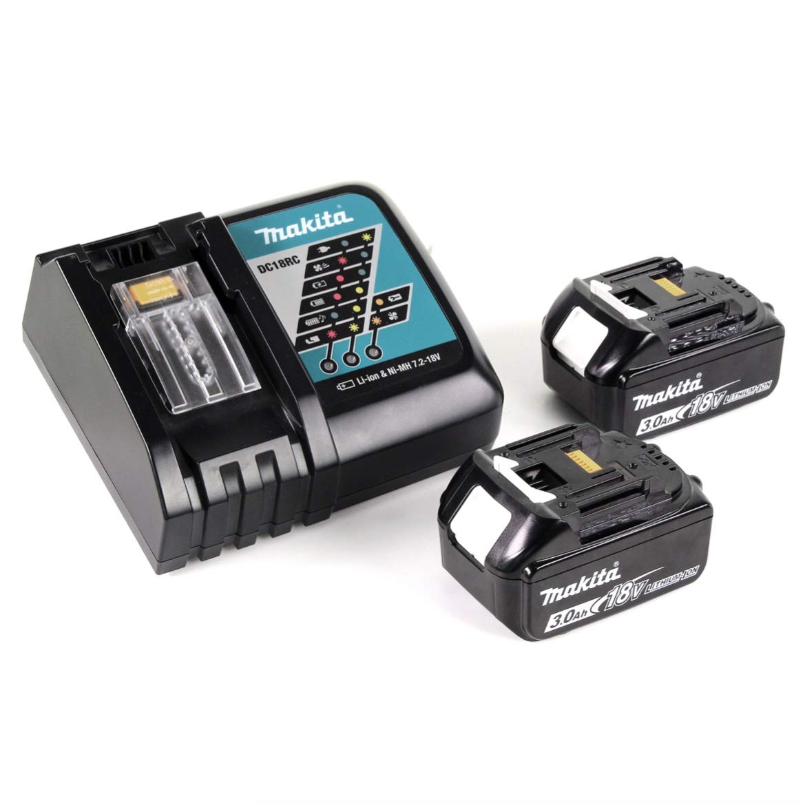 Makita DGA 504 RFJ 18 V 125 mm akumulatorowa szlifierka kątowa w MAKPAC w zestawie 2 x akumulator BL 1830 + ładowarka DC18RC