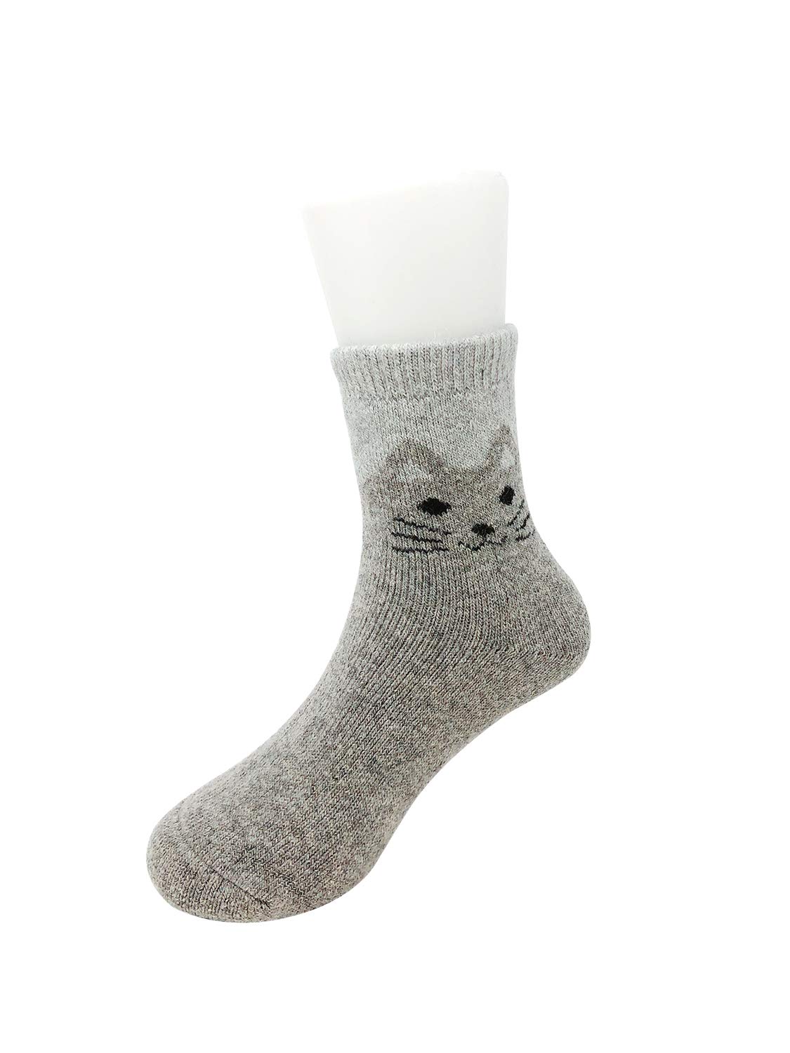 Wrapables Children's Thick Winter Warm Wool Socks (Set of 6), Cats L