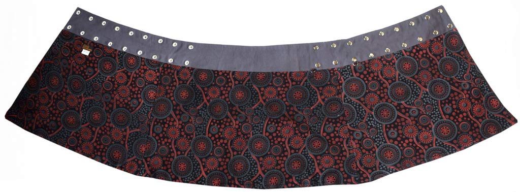 LITTLE KATHMANDU Jupe en Coton Courte Réversible avec Boutons-pression et Poche Amovible Motif Floral pour Femme