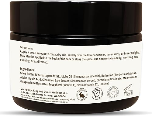 Miniatura 6 de Berberina + ALA Crema de Apoyo Metabólico  Control de Peso y Control de Carbohidratos Topical  Berberina 98%  Ácido alfa lipoico  Canela  Cromo