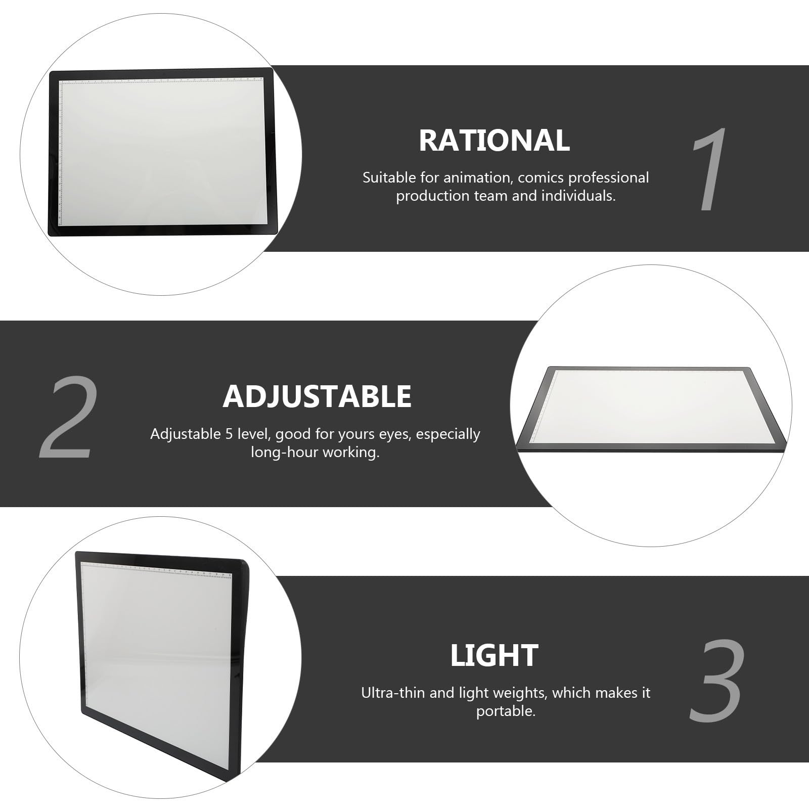 POPETPOP Tavola da Disegno A4 Magnetica Portatile per Schizzi e Tracciatura Batteria 2500mah Leggera in Abs per Disegno Animazione e Calligrafia