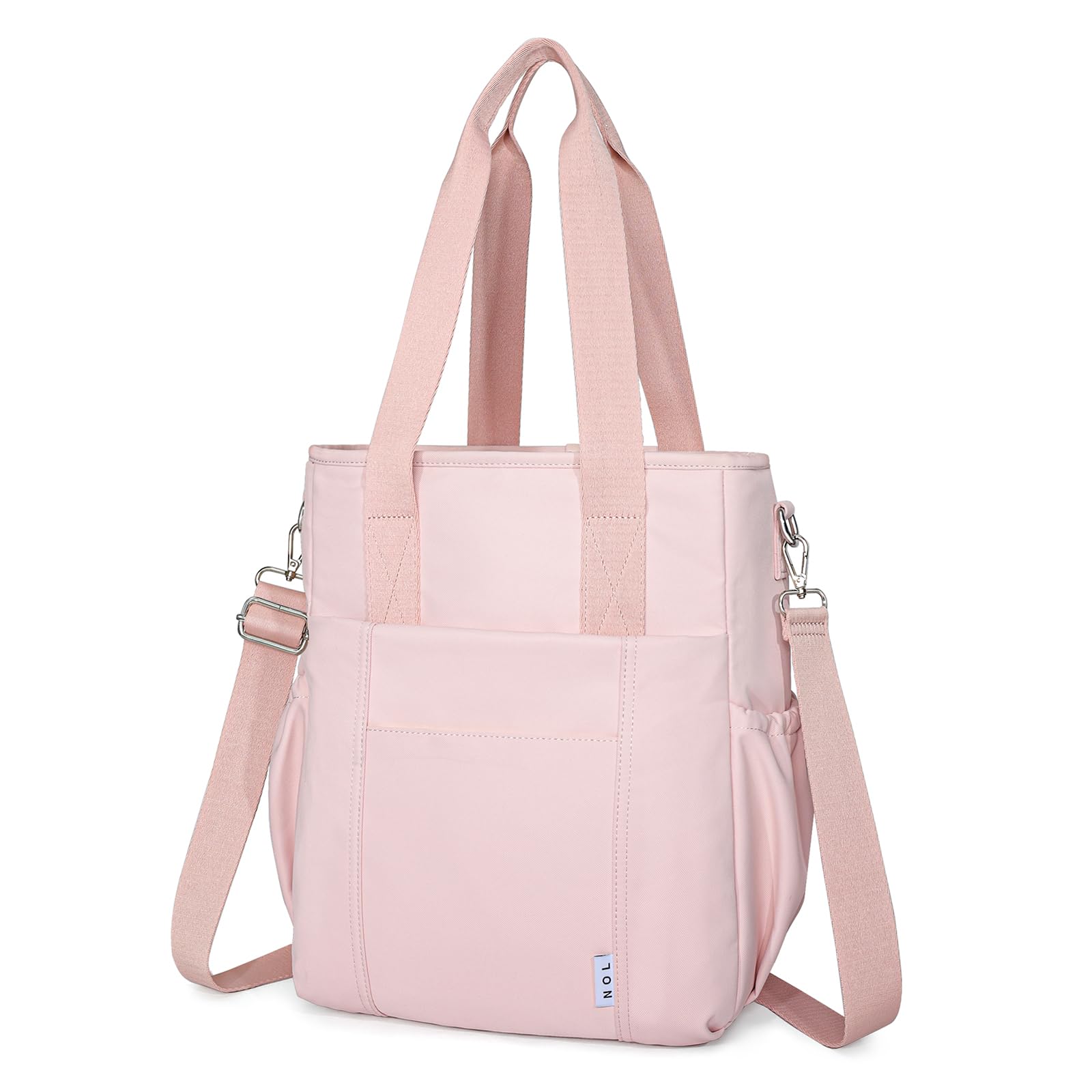 NOL Insulated Lunch Bag for Women, Large Spacious Lunch Tote Bag With Removable Adjustable Shoulder Strap with Multi Pockets,Leakproof Cooler Bag,Lightweight Nylon Waterproof Lunch Box For Work,Pink