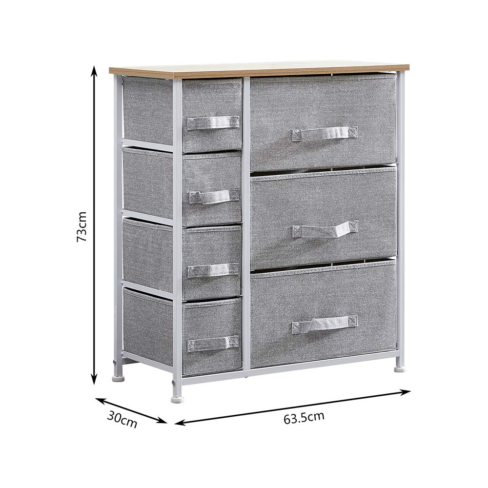 BOJU Bedroom Chest of Drawers Sideboard Grey Large Living Room Unit