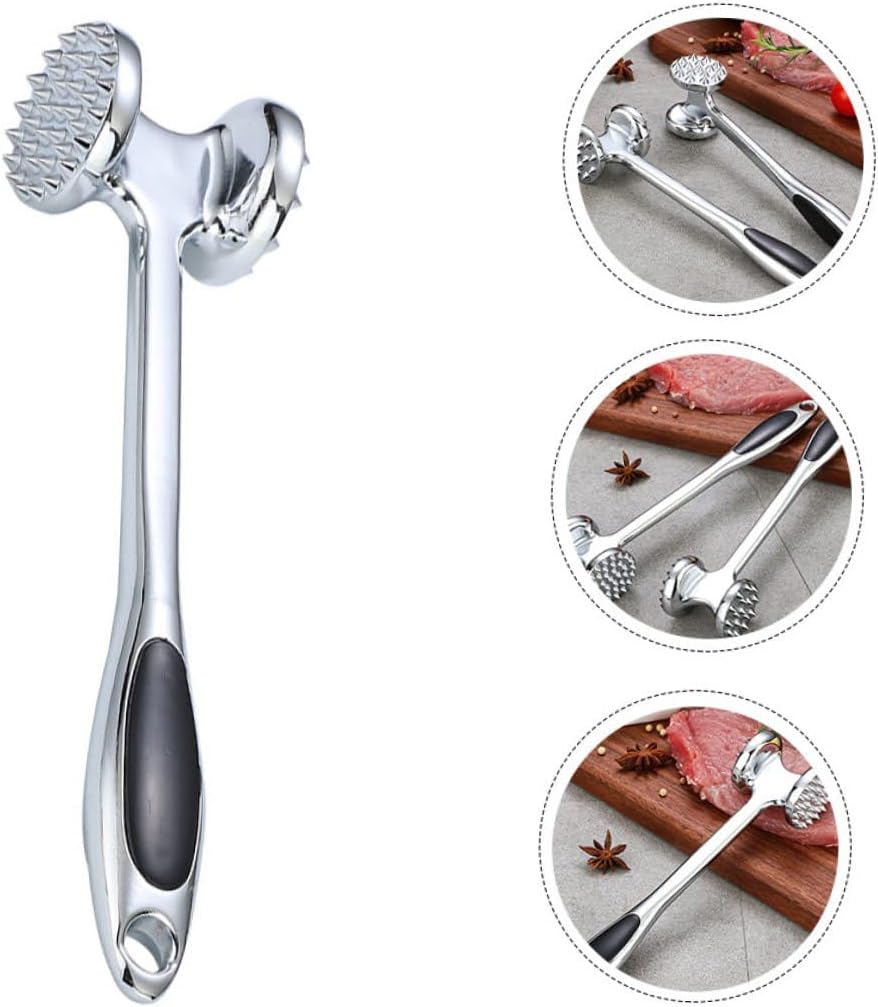Zinc Alloy Meat Tenderizer Hammer Dual-sided Kitchen Mallet for Pork Beef and Poultry Ergonomic Design Wear-resistant Household Meat Hammer Tool for Easy Tenderizing