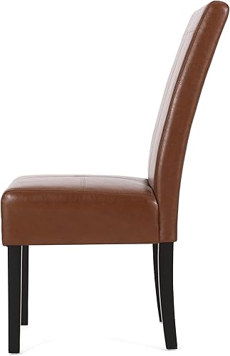Miniatura 4 de Dining Chairs Set of 2, Upholstered Armless Kitchen Chair, Chair Cover with Solid Pu Leather Waterproof,Wood Legs for Dining Room,Restaurant