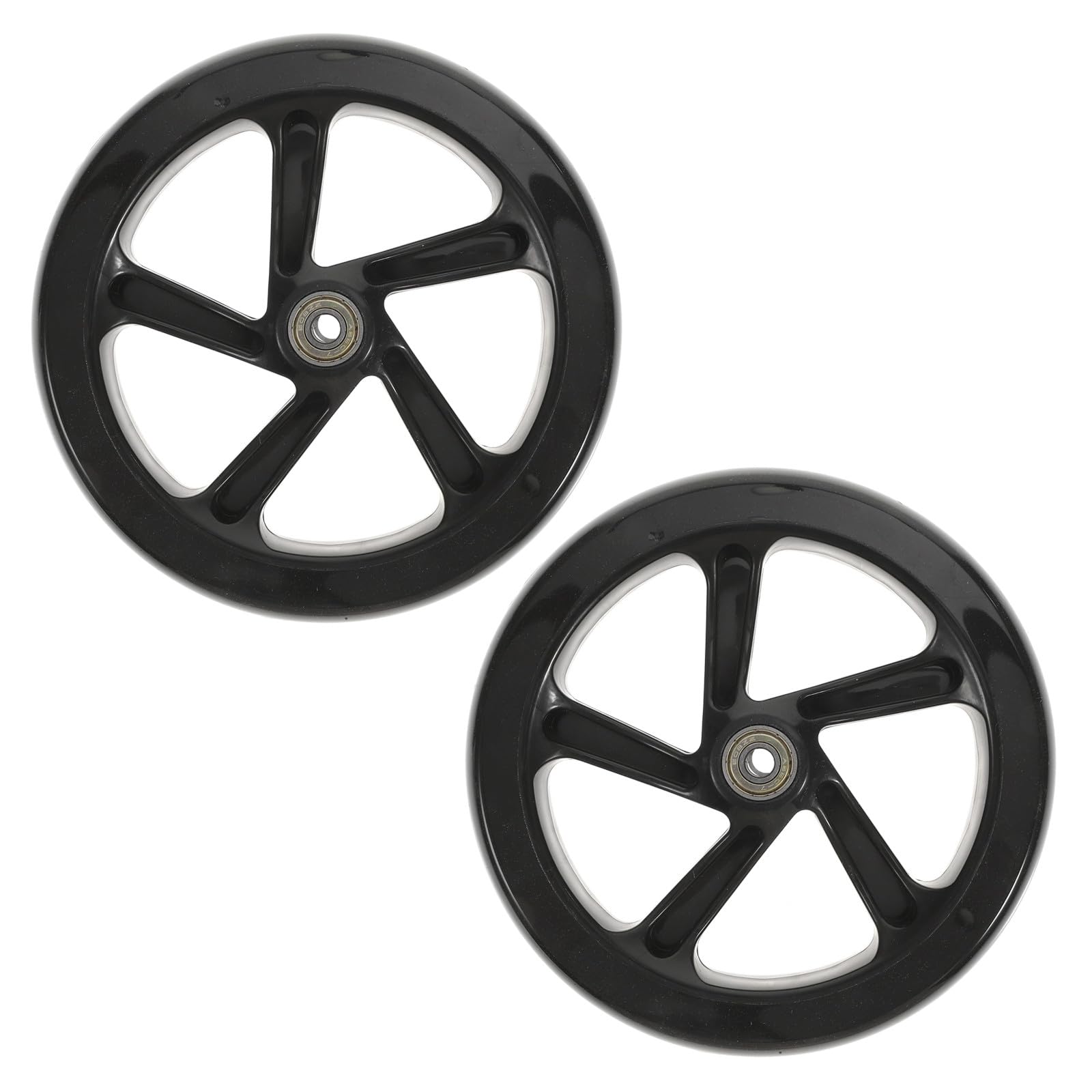 Ruedas de Repuesto para Patinete Acrobático de Pu de 180mm, 2 Piezas, Color Negro, Buen Agarre y Estabilidad para Calles y Plazas