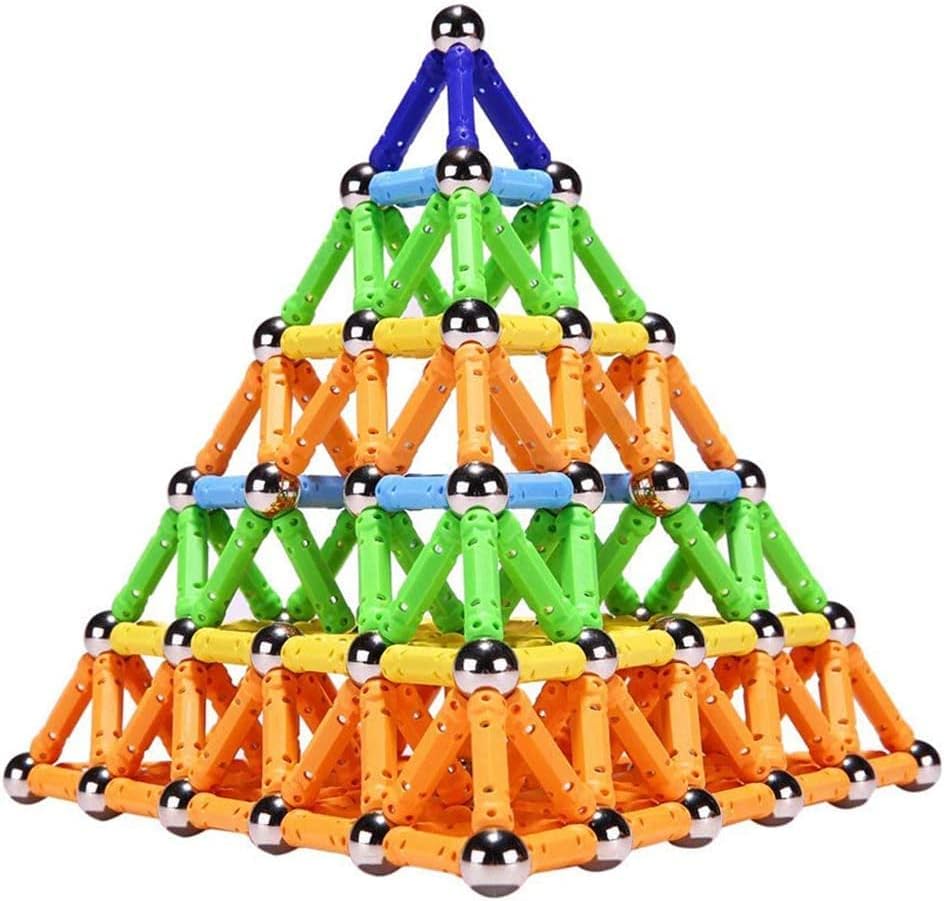 308Pcs Magnetic Building Sticks Blocks, Magnet Educational Toys STEM Toys for Kids and Adult, 3D Construction Building Toy with Storage Bag