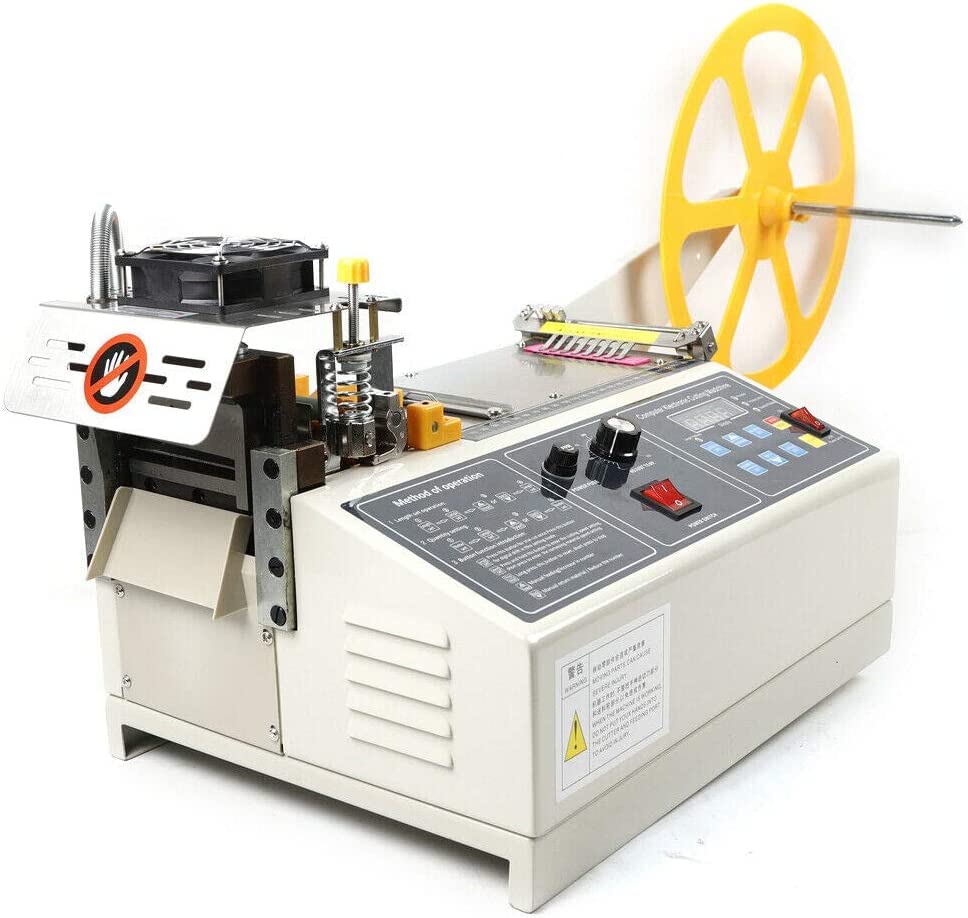 Webbing Cutting Machine, 110V Automatic Digital Ribbon Belt Fabric Cutter, Cold and Hot Webbing Tape Cutting Machine, for Zipper Leather Backpack Straps Nylon Webbing, Max Cutting Width 3.93in