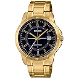Quartz Black Dial Gold Stainless Steel Men's Watch MTP-V004G-1CUDF, Bracelet