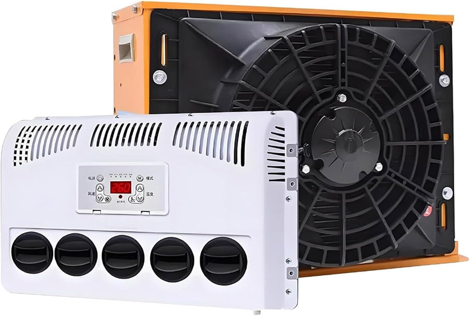 SXXAZLDP 11000 BTU 12V 24V Split Rooftop Air Conditioner for Semi Trucks RV Bus Caravan, Under Dash AC Unit