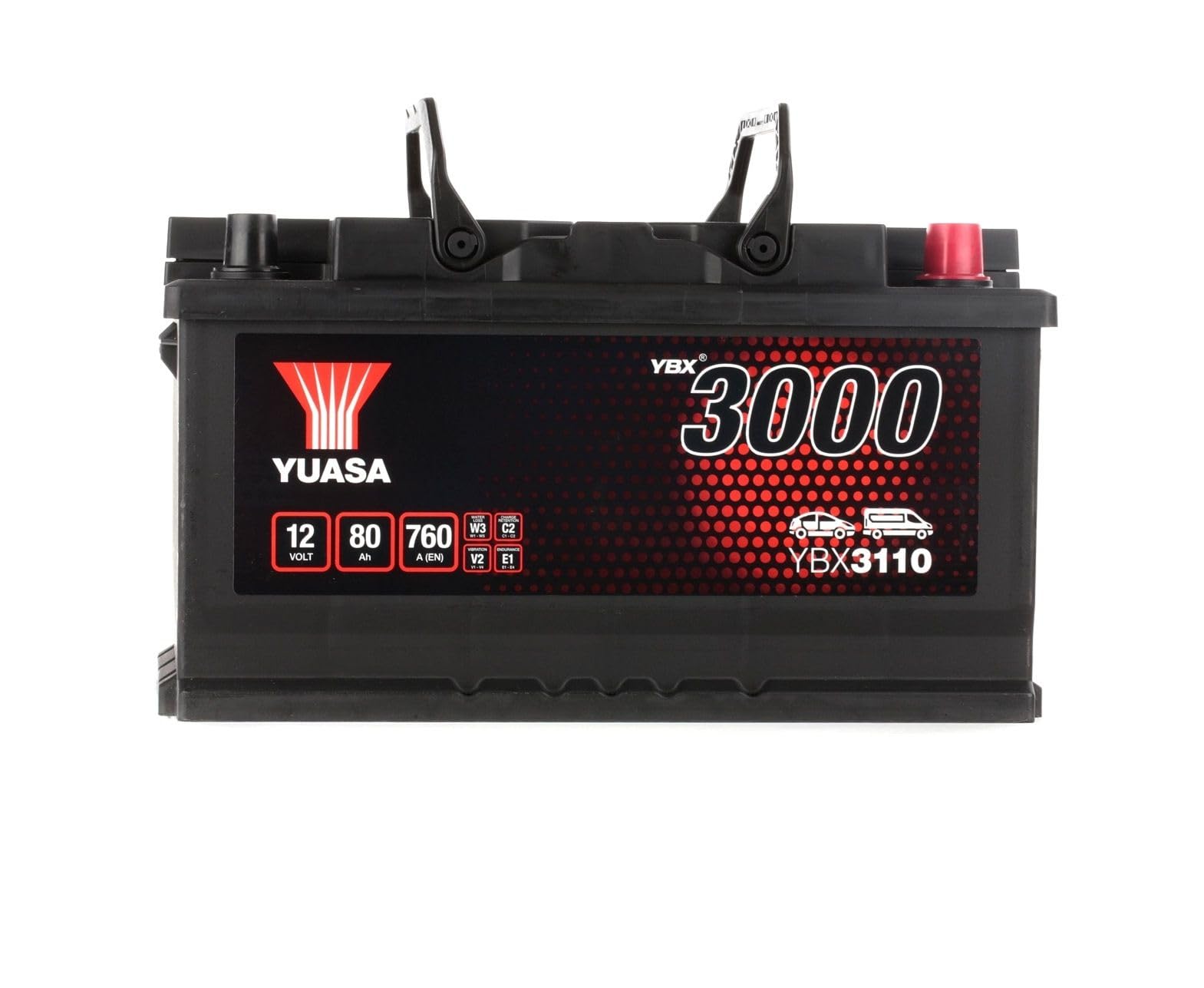 YUASA Batteria 80, Ah 760, A/EN YBX3110 L 317mm B 175mm H 175mm