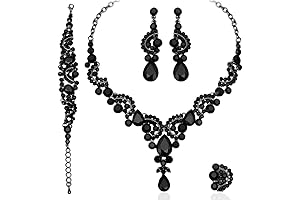 Sparkling Black Rhinestone Jewelry Set: Shimmering Elegance for Every Occasion