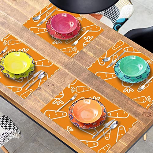 Set de table carotte lavable 30x45 antidérapant résistant chaleur x6 - 8