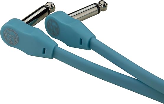 Pig Hog Lil Pigs 1 ft Low Profile Patch Cables 2 Pack, Daphne Blue