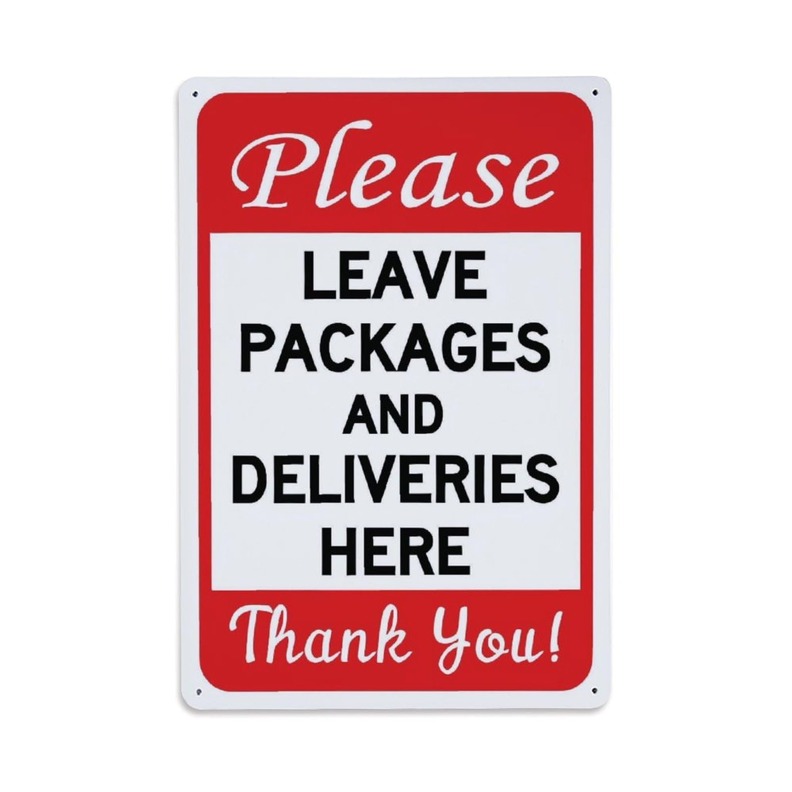Please Leave Packages And Deliveries Here Thank You Sign Vintage Aluminium Metal Sign, Retro Wall Decor for Home, Bar, Garage & Farmhouse 30x20cm