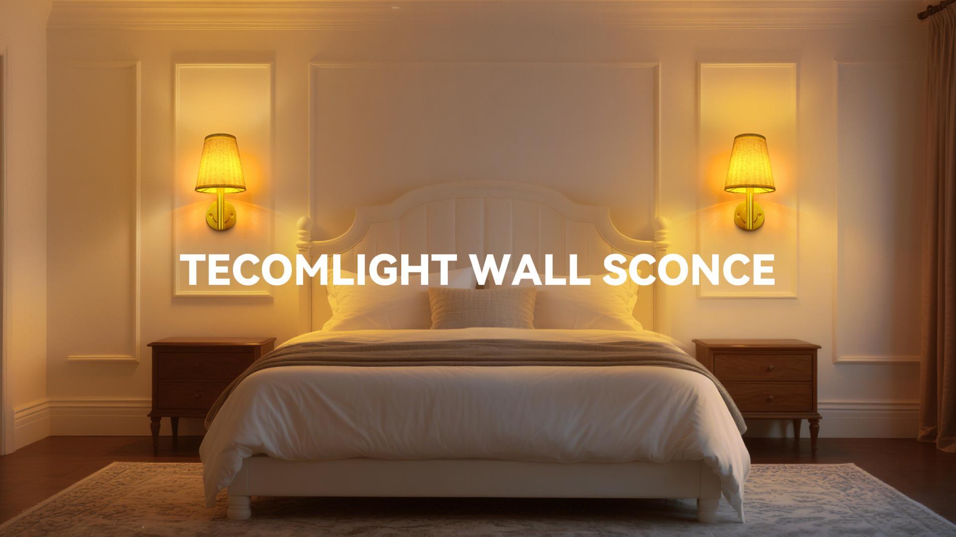 Image of TECOMLIGHT Rechargeable Battery Operated Wall Sconce Set of 2, Wireless LED Wall Lights with Remote & Touch Control, Wall Mounted Lamp Lighting Fixtures for Bedroom Living Room, Matte Black
