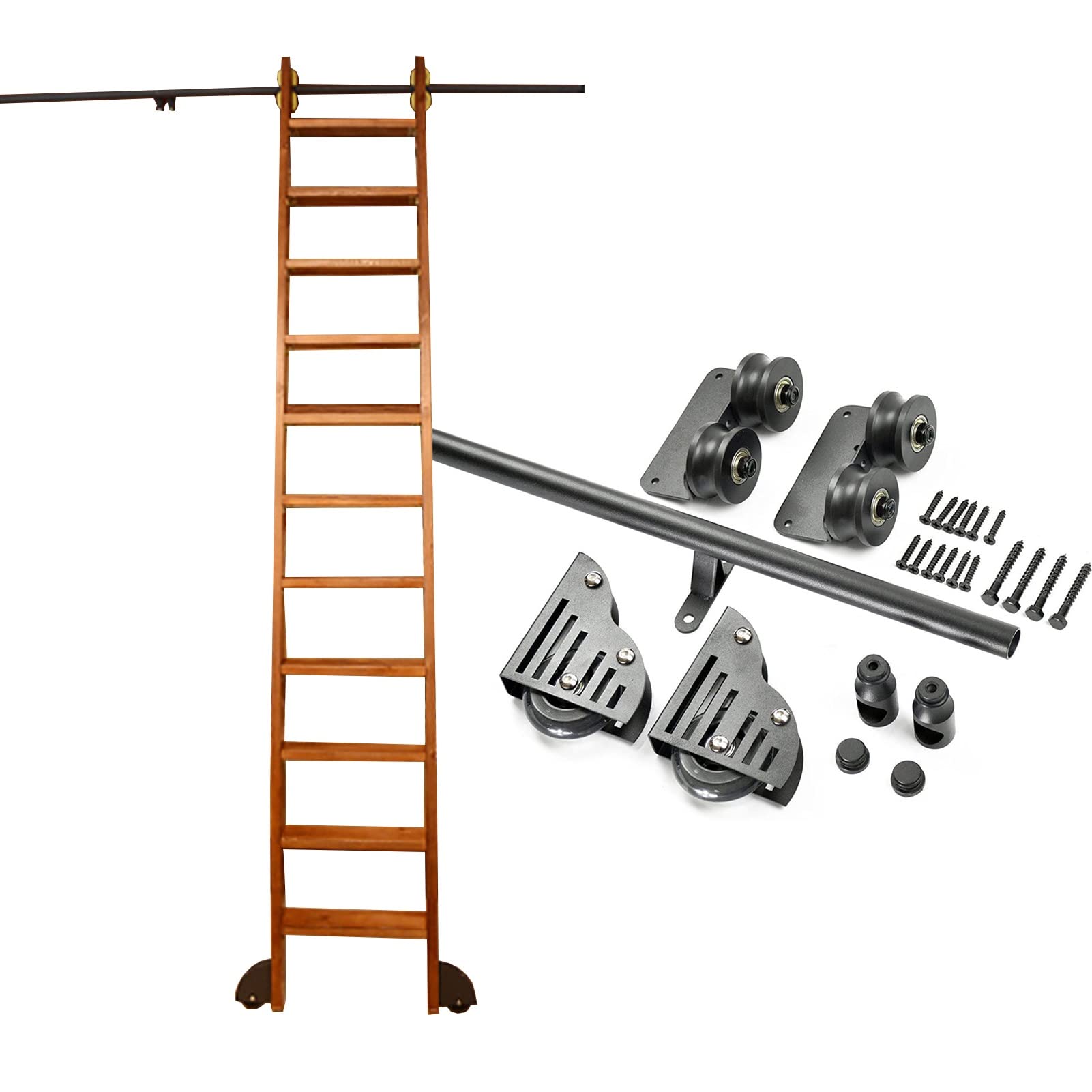 Kit échelle roulante pour bibliothèque en bois - Créez votre propre coin lecture élégant