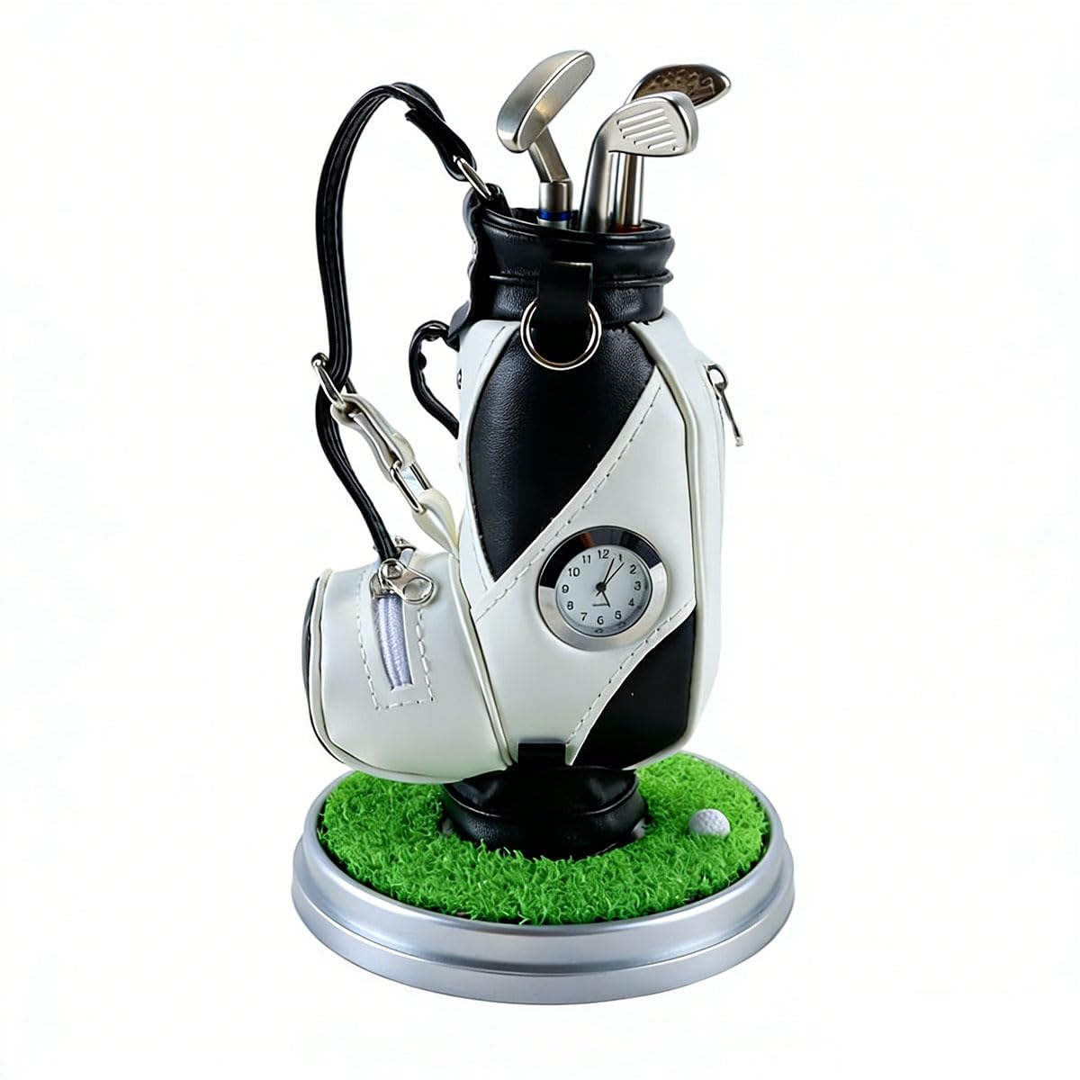 Portabolígrafos con Reloj Soporte para Carrito de Golf Juego de Regalo 3 Bolígrafos de Aluminio