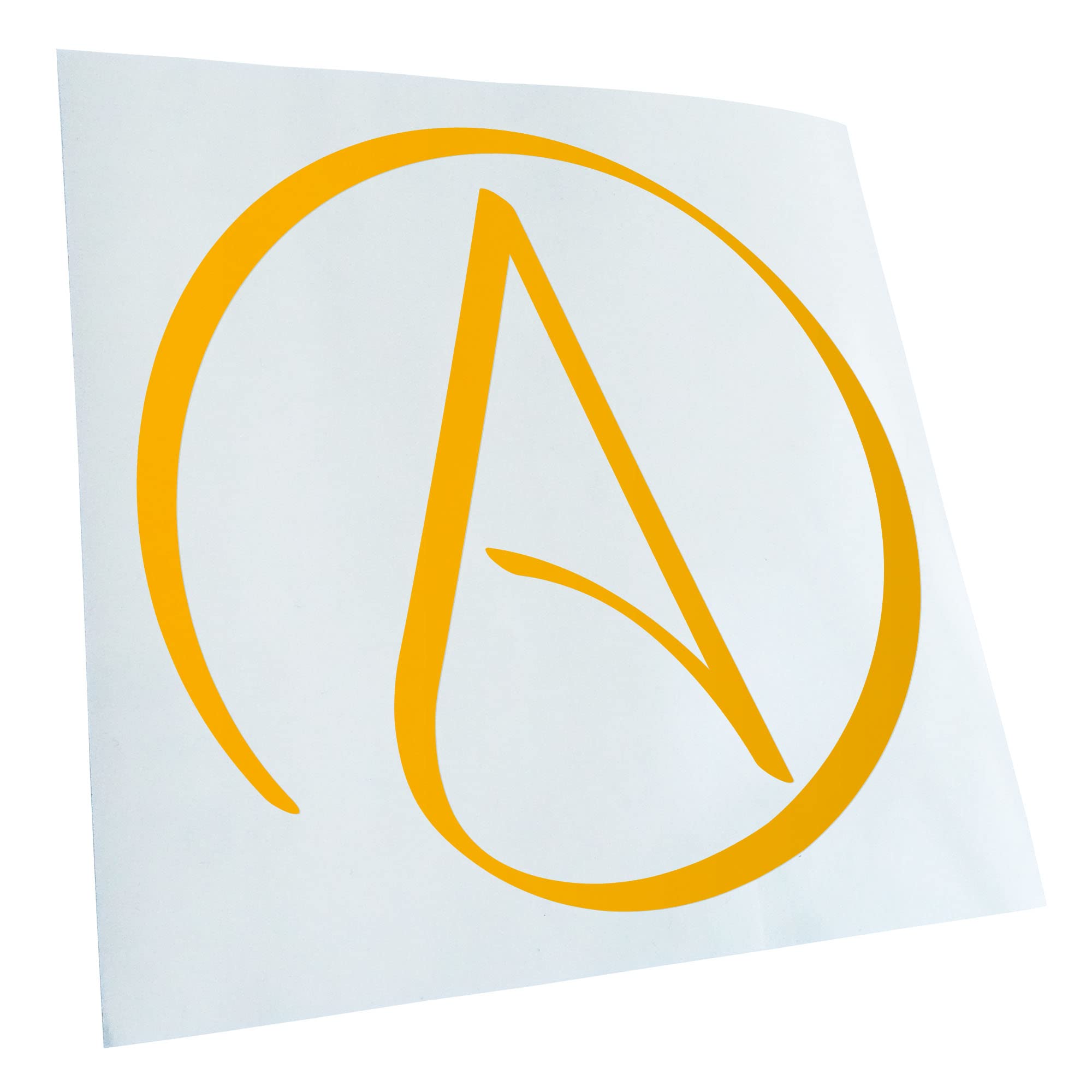 Kiwistar - Car Sticker - Yellow - 60 x 60 cm Atheism - Atheist - Rear Window Car Sticker Weatherproof for Car Truck Moped Truck - Sticker Exterior Self-Adhesive Tuning Accessories for Window Vehicle