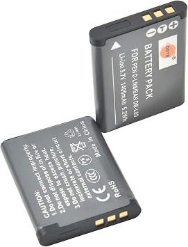 DSTE Replacement for 2X D-Li88 Li-ion Battery Compatible Pentax Optio H90 P70 P80 W90 WS80 Camera as DB-L80 VW-VBX070