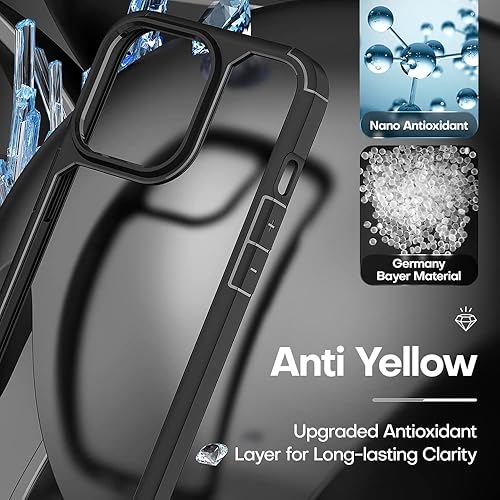 Miniatura 3 de TAURI Funda 3 en 1 para iPhone 13 Pro, no amarilla con 2 protectores de pantalla, funda delgada a prueba de golpes para iPhone 13 Pro, color negro