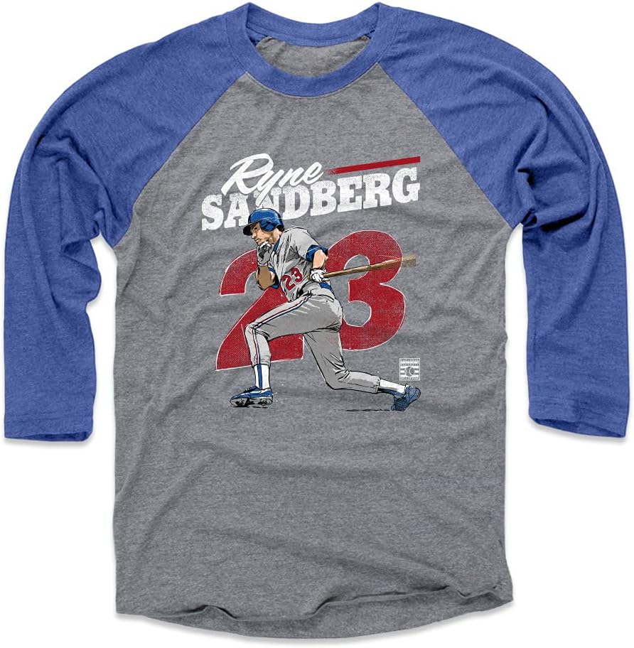 500 LEVEL Ryne Sandberg 3/4 Sleeve Raglan T-Shirt - Ryne Sandberg Retro