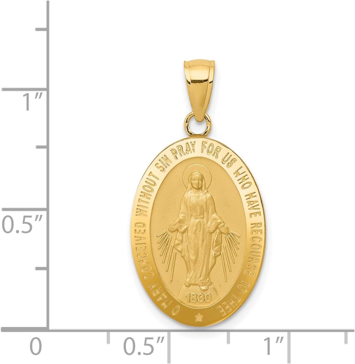 Diamond2Deal 14k Gold Miraculous Medal Pendant