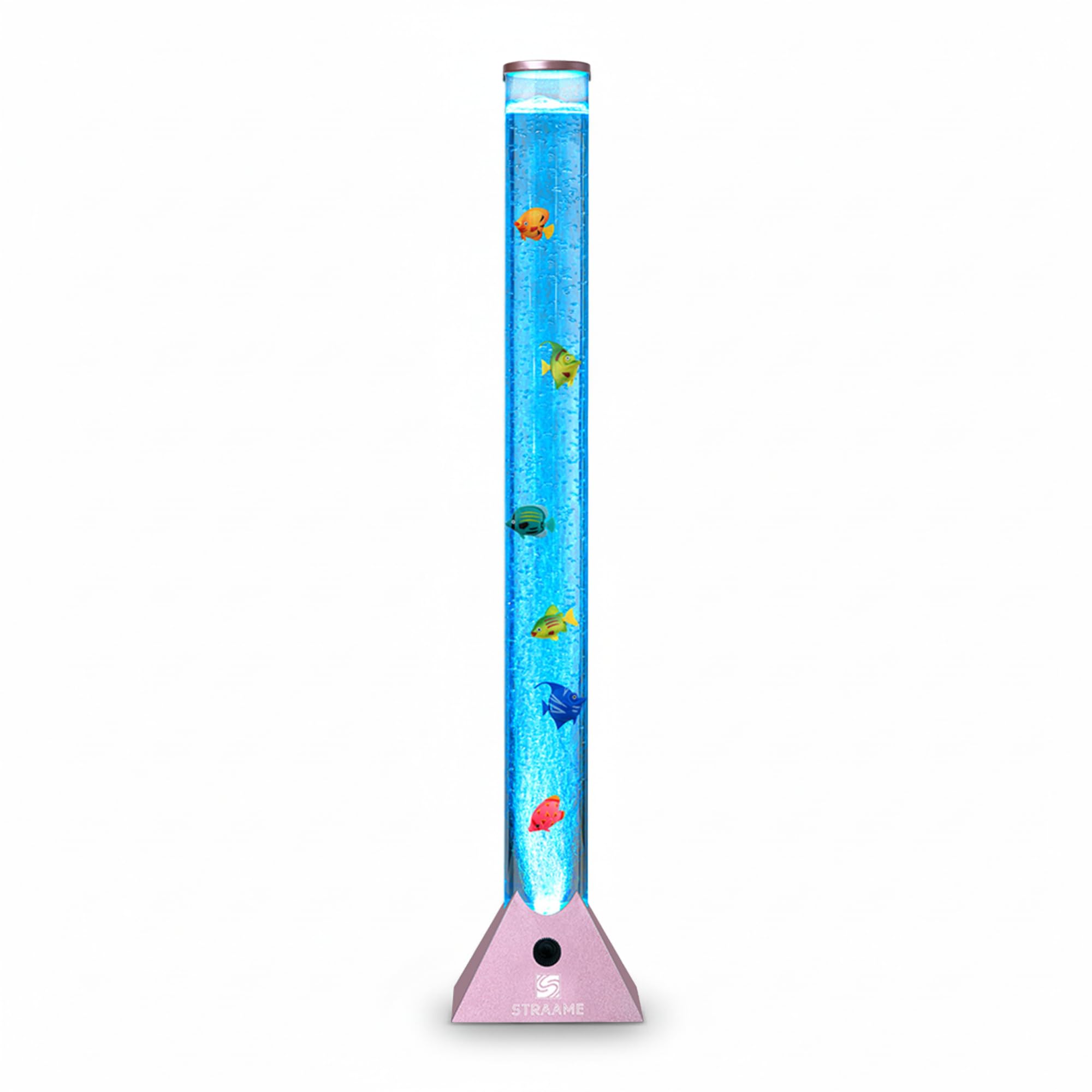 Straame 90cm Bubble Fish Lamp, Colour Changing LED Light, Sensory Room Decor & Mood Lamp, Includes Artificial Tropical Fish, Adjustable Bubble Tube, Plug-in Power, Blue Base — view 12