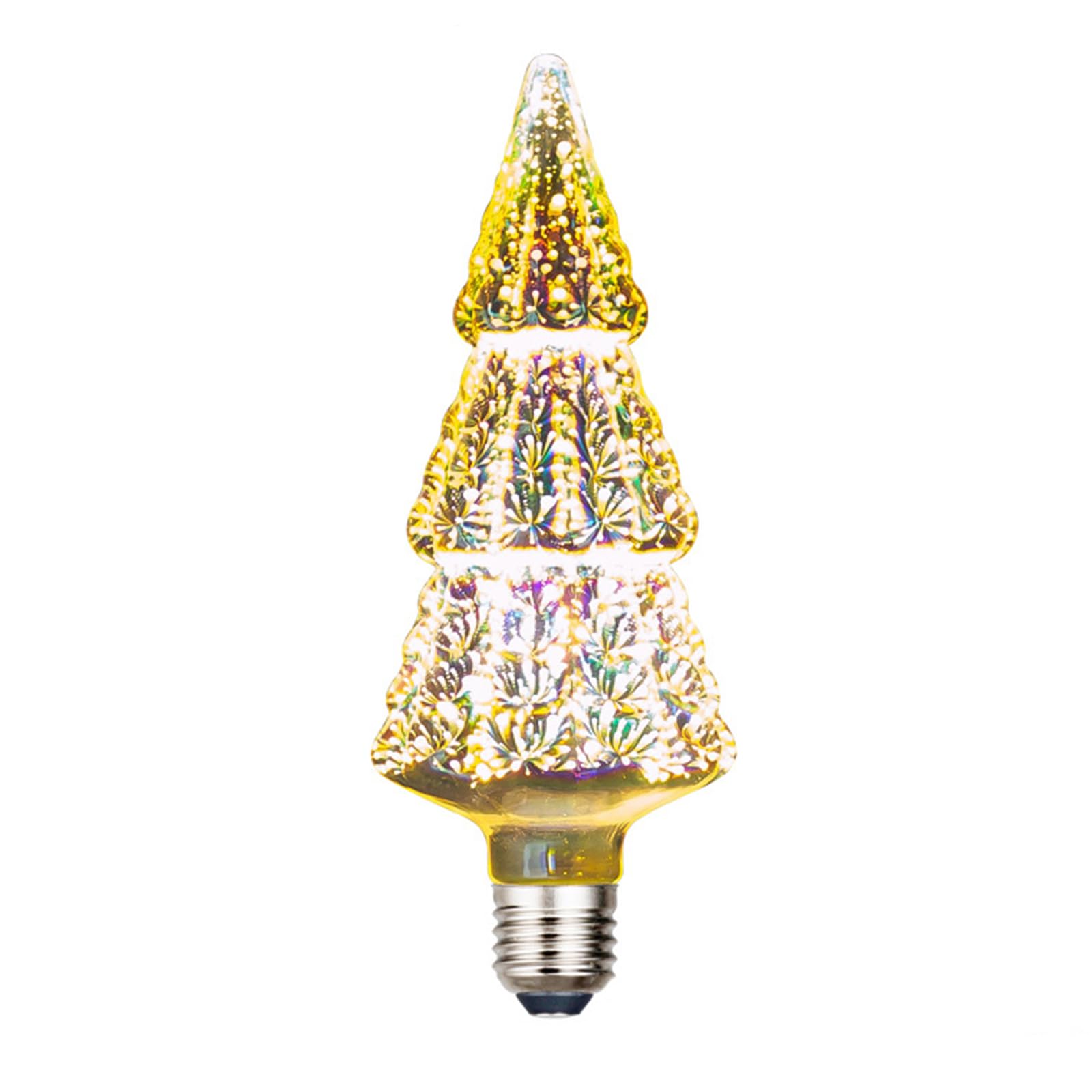 PURESILKS Edison Firework Light Bulb-LED Light Bulb,3D Decorative Bulbs for E27, Multicolored Stained Glass Light Bulb for Christmas Day and Daily Party Decoration (Christmas Tree)