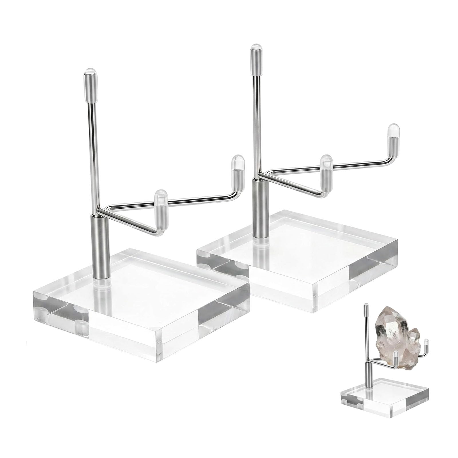 Support de présentation en métal réglable avec socle acrylique transparent