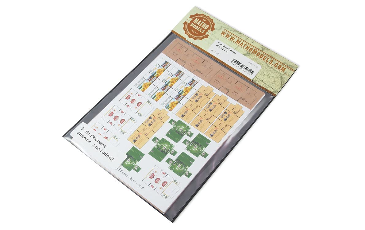 Matho Models 1/35 Scale Cardboard Boxes - Big Set 1 - Plastic Model Accessories # 35075