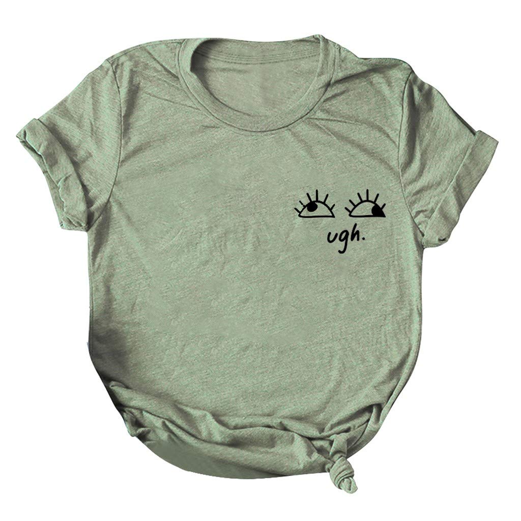 UqiangyWomen's T Shirt O Neck Casual Loose Short Sleeve Multi Color Multi Code Letter Printing Tees Top