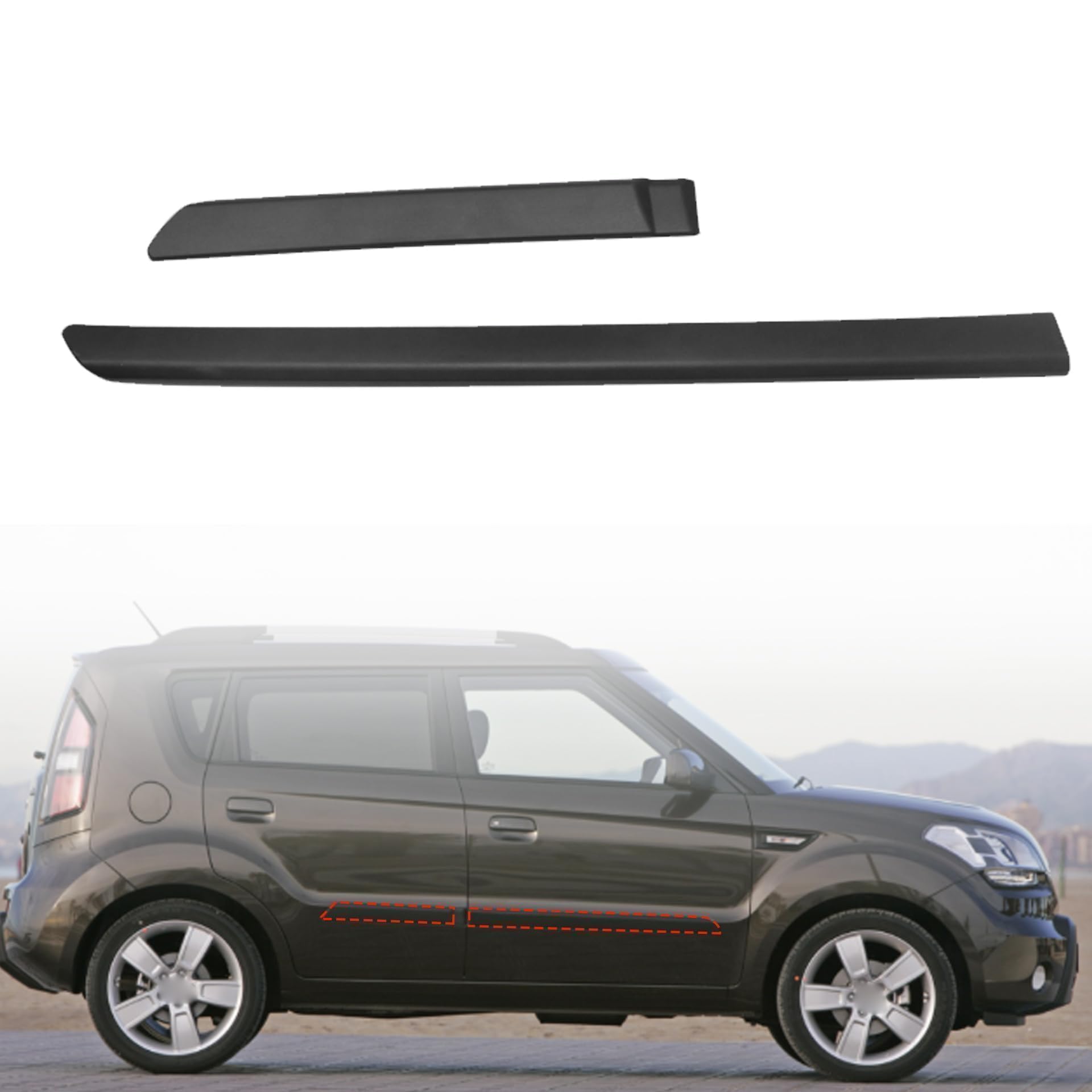 GXARTS 2PCS Black Right Side Front and Rear Right Side Door Side Body Molding 877122K000 Compatible with Kia Soul 2009 2010 2011 2012 2013