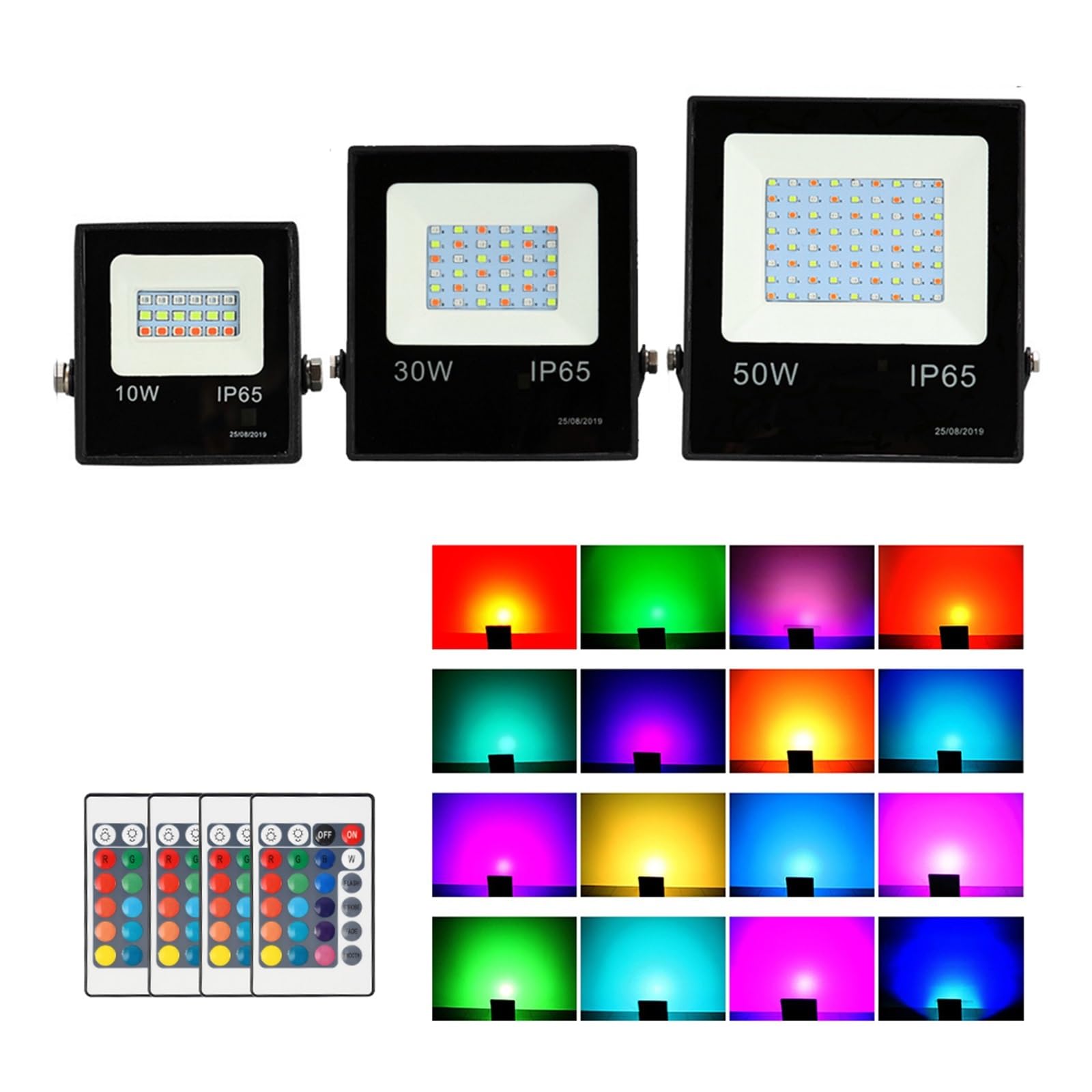 Faretto LED RGB 10W 30W 50W Proiettore riflettore RGB impermeabile con telecomando for illuminazione esterna(30w)