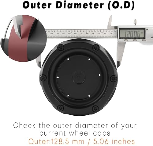 Miniatura 3 de Tapones centrales de rueda de 5.059 in 5.06" para tapones centrales Fuel Offroad 1003 50B  Paquete de 4 tapas centrales negras de repuesto