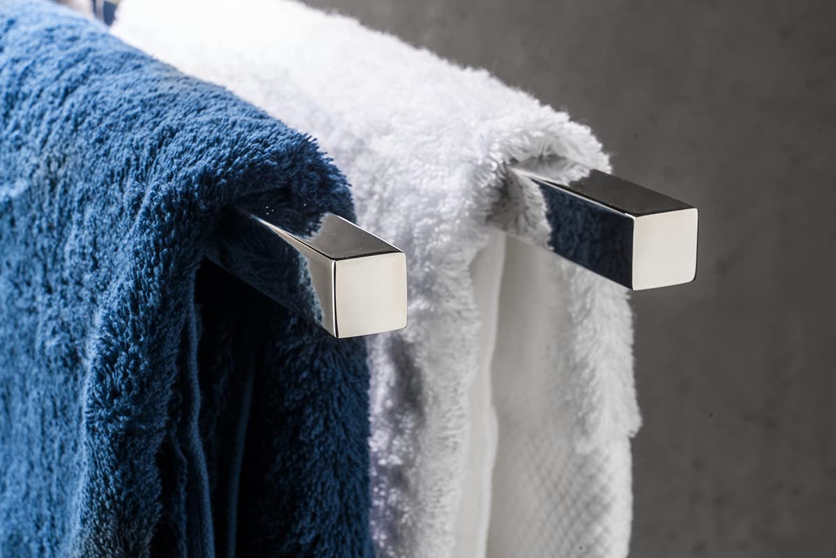 400S1 porte serviette salle de bain double 40 cm, mural, acier inox SUS304 antirouille, finition poli, chromé, moderne