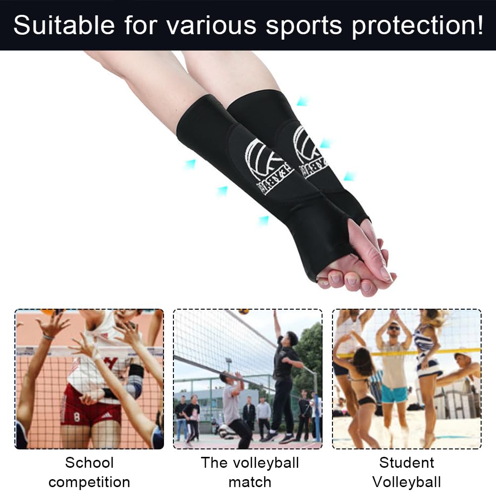 Manguitos Voleibol,Protector Antebrazo Voleibol Mujer,Mangas Volleyball,Manguitos Voleibol Niña,con Almohadillas Protectoras y Orificios para Pulgares para Golf Ciclismo y Baloncesto