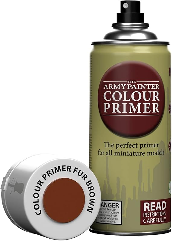 The Army Painter, Colour Primer Fur Brown, 400 ml acrylic spray | Spray Paint Basecoat for Miniature Model Undercoat Priming, Plastic Wargames, DnD & Warhammer