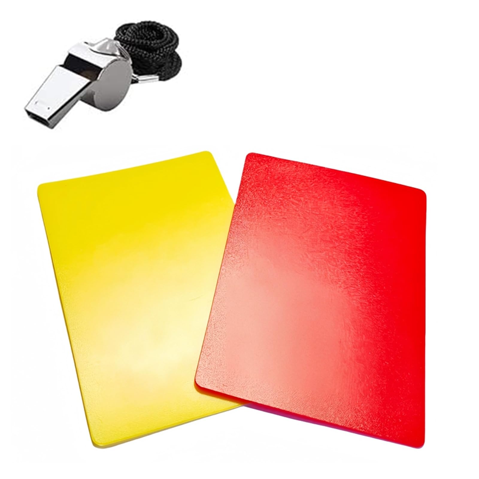 審判カード 警告カード サッカー 審判用品 イェローカード 赤と黄色のカード レコード紙 5枚 鉛筆1本 ホイッスル付 (レッドカード+イエローカード)