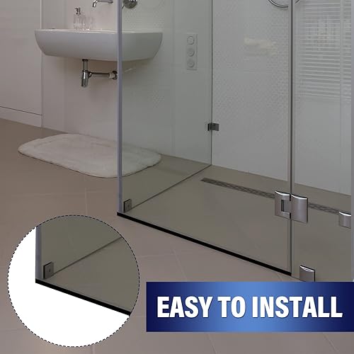 Miniatura 6 de Treela Tira de sello de puerta de ducha de 108 pulgadas, para puertas batientes de silicona, parte inferior, impermeable, repuesto para el hogar,