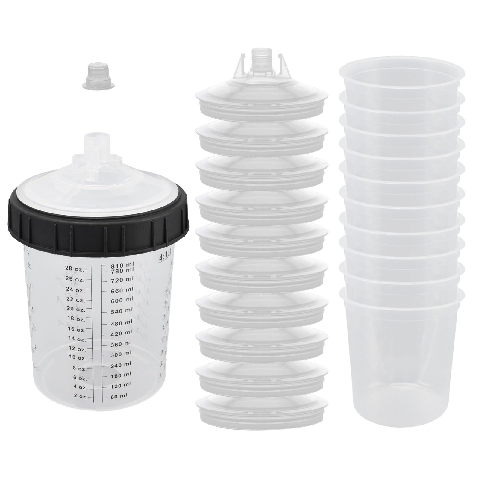 JinGuoZiLP Paint Sprayer Cup Systems with Retainer Rings for Automotive Marine Projects Professional Use 600/810ml