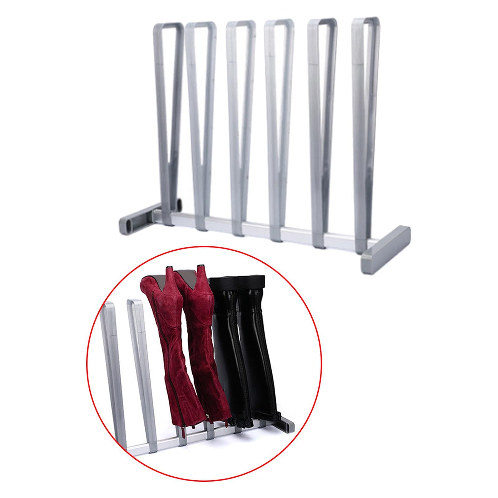 Estante de metal para botas altas, solución de fácil almacenamiento, soporte vertical para botas, duradero, ahorra espacio, accesorios para el hogar y el armario